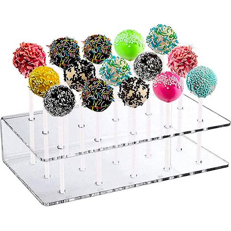 Présentoir à cake pops en acrylique 15 trous, support pour bonbons et sucettes décoration fête (1/4)