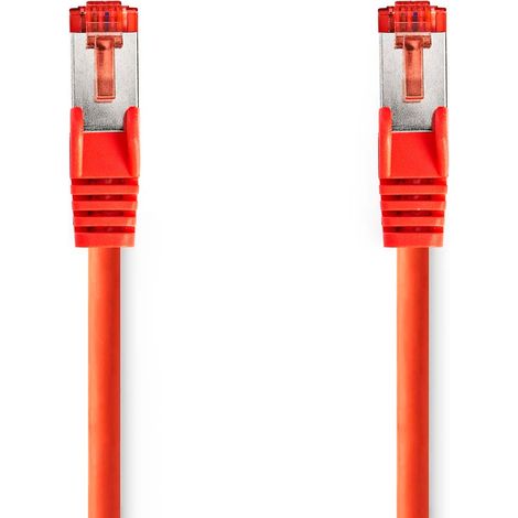 Cavo di rete CAT6  RJ45 maschio  RJ45 maschio  S/FTP  10,0 m  Rotondo  LSZH  Rosso  Etichetta (1/2)