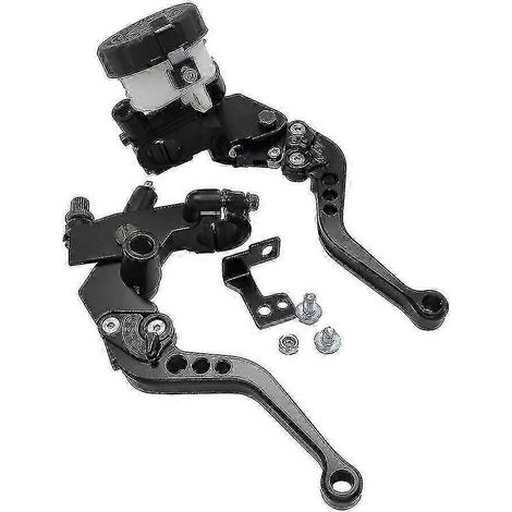 Freins hydrauliques pour moto, levier de frein, maître-cylindre, leviers d'embrayage, kit de pompe à huile de frein, réservoir de carburant, 7/8" 22 mm (noir) (1/5)