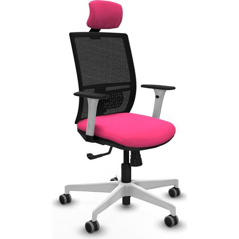 Chaise de bureau piqueras y crespo Yunquera blanc support lombaire réglable (1/2)