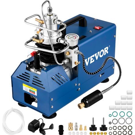 VEVOR Compressore Elettrico ad Alta Pressione 1800W, Pompa ad Aria Compressa Arresto Manuale 4500 PSI, Adatta per Bombole Subacquee, Carabine PCP, Bombole di Paintball (1/5)