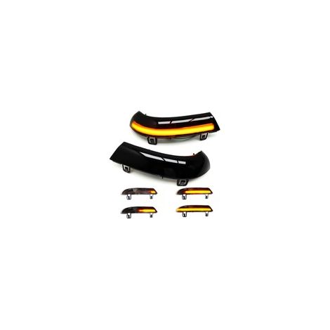 2x Clignotants rétroviseurs LED Défilants VW Golf 5/GTI, Jetta, Passat, Eos - Version NOIRE dynamique