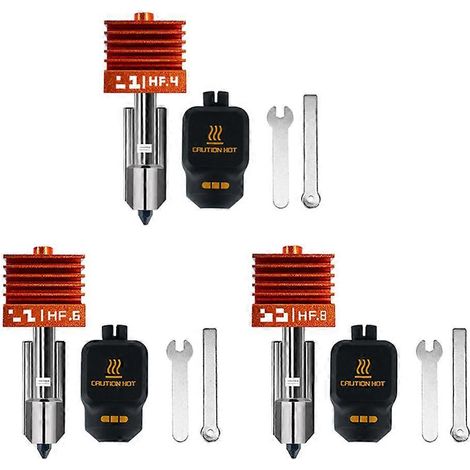 Kit mit 3 HF-Druckköpfen für Bamboo Lab H2D/H2S (austauschbare Düsen von 0,4, 0,6 und 0,8 mm) (1/5)