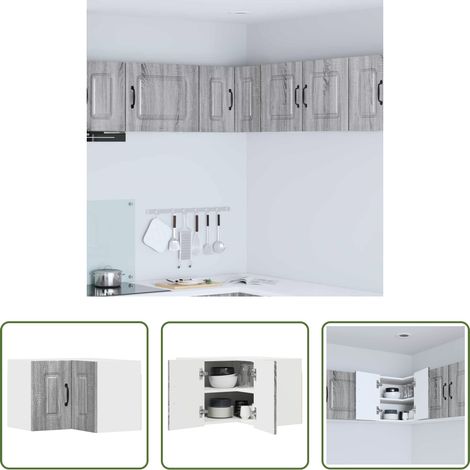 Armoire murale - Armoire de cuisine Kalmar Gris Sonoma 57 x 57 x 40 cm (1/5)