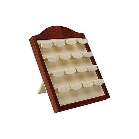 Moderner Ohrringhalter mit Holzmaserung, Präsentationsregal, Schmuckständer, stellt Ohrringe in Holzoptik für Einzelhandel und Wohnaccessoires zur Verfügung, Beige.