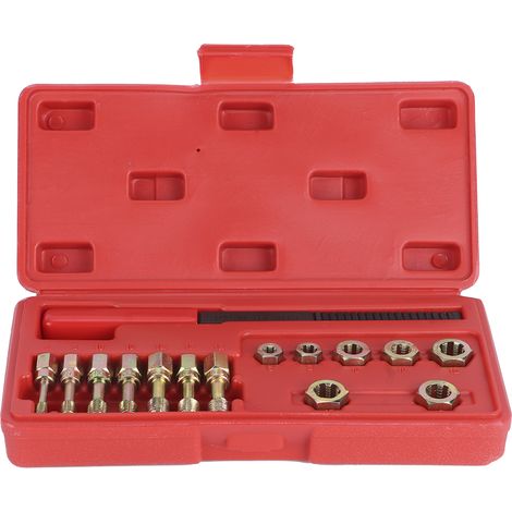 Kit de réparation de restauration de filetage, 15 pièces/ensemble, universel pour voiture, 7 tarauds métriques, outil de matrice