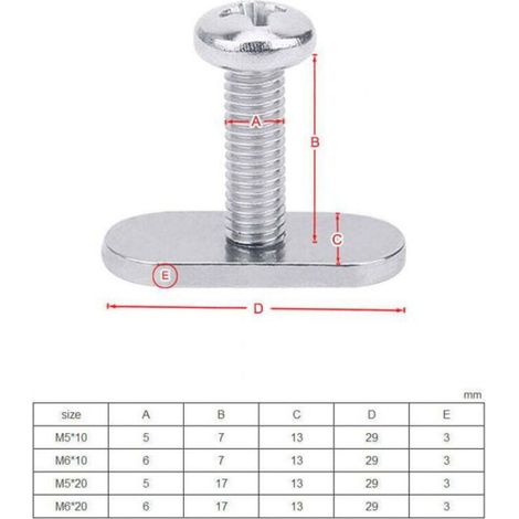 Lot 4 fixations rail kayak 316 acier inoxydable vis écrous M5 (1/4)