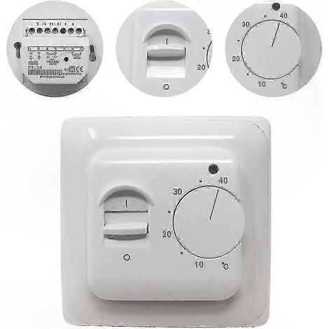 Thermostat de chauffage au sol mécanique 220V 16A avec sonde de sol intégrée pour régulation électrique de température (1/5)