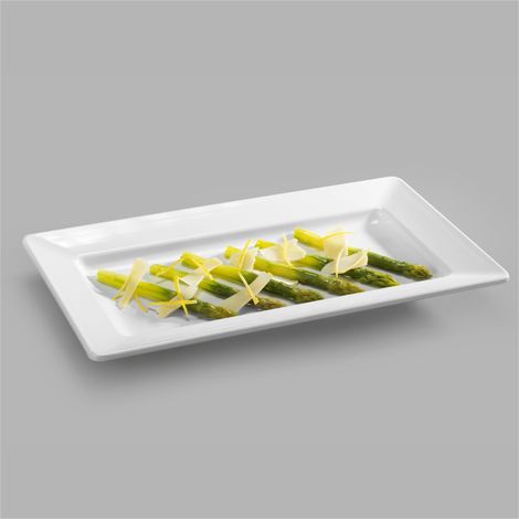 Plat Rectangulaire Mélamine Blanc L 35,8 à 71 cm - Pujadas