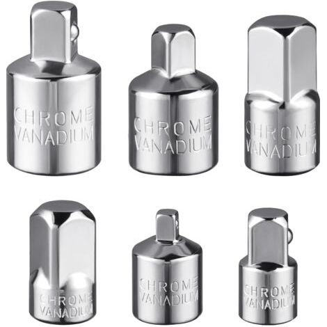 Jeu d’adaptateurs de Douilles, 6 Pièces Adaptateur à Cliquet Réducteur de Douille 1/2" à 3/8",3/8" à 1/2",3/8" à 1/4",1/4" à 3/8",1/2" à 1/4",1/4" à 1/2" pour Cliquets à écrous, Douilles