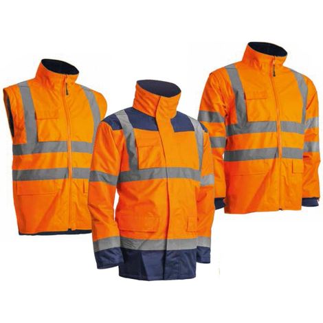 Parka haute visibilité 4en1 KANATA orange/marine COVERGUARD - Taille: L (1/6)