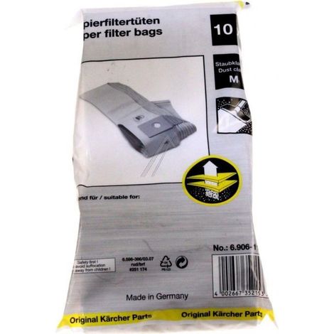 Bolsa de 10 bolsas para aspiradora KARCHER 1407015040