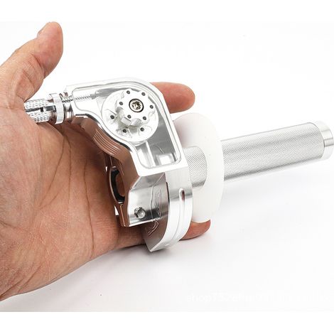 Poignée d'accélérateur visuelle pour moto tout-terrain, poignée d'accélérateur CNC de 22 mm, pompe à graisse à grande rotation CNC (1/5)
