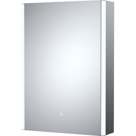 Hudson Reed Pavo 1-Door LED Touch Sensor Bathroom Mirror Cabinet 700mm H x 500mm W (1/5)