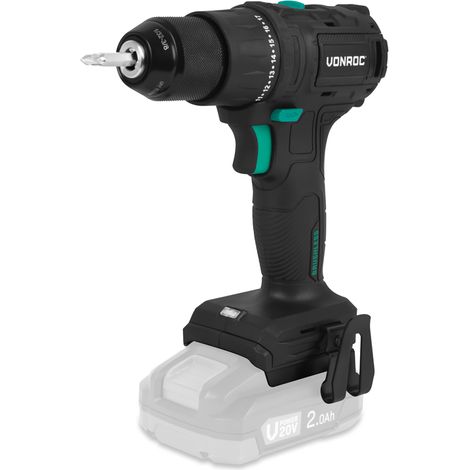 VONROC PRO Avvitatore a batteria 20V – 40 Nm – Motore Brushless – 17 posizioni + modalità foratura – Incl. 2 inserti – Escl. batteria e caricatore