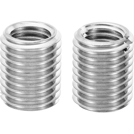 Adaptateur de Filetage, 2 Pcs M16xM12x20mm Mâle à Femelle Manchon Écrou Réducteur Insert Fileté de Réparation, Réducteur de Vis, Fixation en Acier Inoxydable, Ton Argent (1/5)