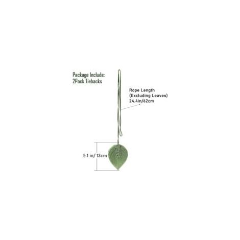 Lot de 2 embrasses de rideaux faites à la main – Corde en coton tissé, draperie de décoration de maison bohème (vert,) - Crezuo