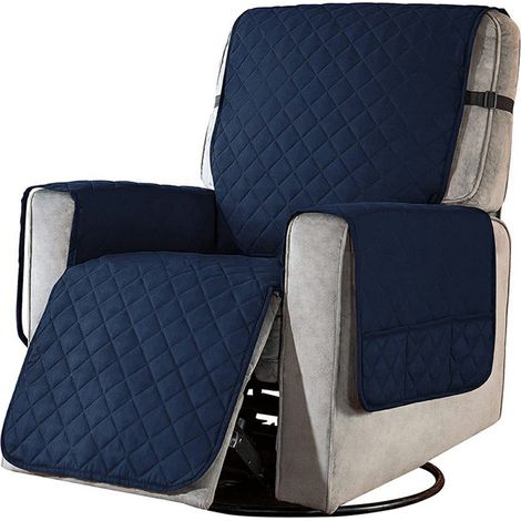 Housse de Fauteuil Relax avec Poche, Couverture de Chaise Canapé Relax, Applicable à Protection Canape Anti-Rayures Chien et Chat, Housse Canapé Imperméable - Marine S (1/5)