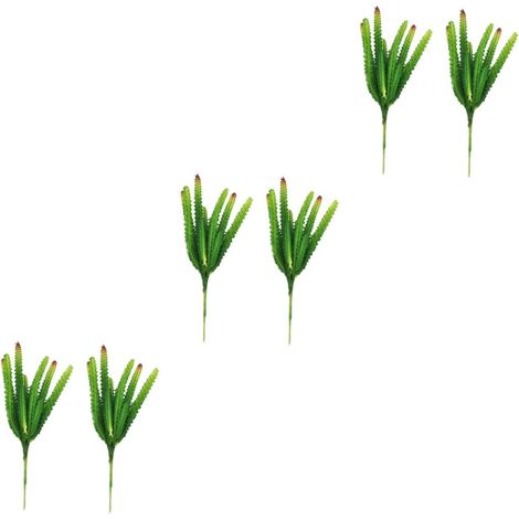 6pièces Décorations De Cactus Artificiels Plantes Simulées pour Aménagement Paysager Intérieur Et Extérieur Ornements Verts Lifelike (1/5)