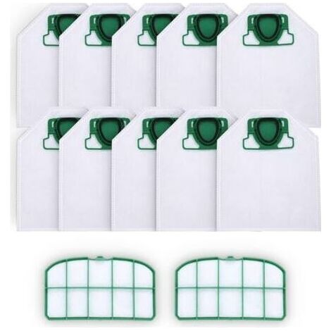 10 sacs d'aspirateur avec 2 filtres HEPA pour Vorwerk Kobold VK200 FP200, micro polaire 5 couches de qualité supérieure pour les personnes allergiques (1/5)