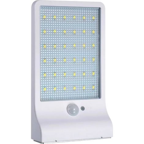 48 LED Solar-Außenleuchte mit Bewegungsmelder, dimmbar, kabelloser Fernbedienung, wasserdicht, für Tür, Flur, Terrasse, Zaun, ohne Mast (Weiß) (1/5)