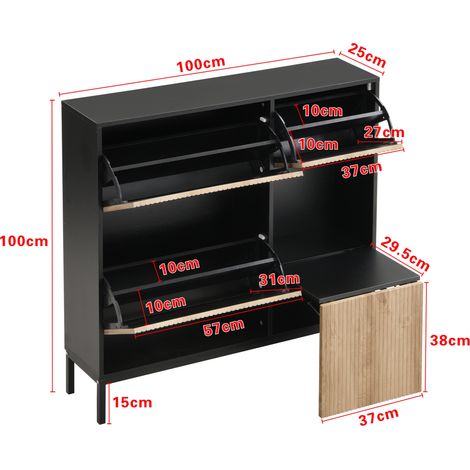 mobile contenitore 100 cm ingresso scarpe effetto legno OKMYHOME (1/2)