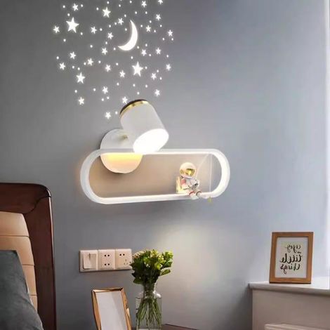 Applique murale en fer forgé et aluminium de style bohème, source lumineuse LED intégrée, lampe de chevet pour chambre à coucher (blanc) (SKU produit : 95210280 SKU Offre : lehuamwj1363) (1/5)