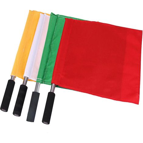 Ensemble de 4 drapeaux d'arbitre pour l'athlétisme et les compétitions, avec outils de signalisation. (1/5)