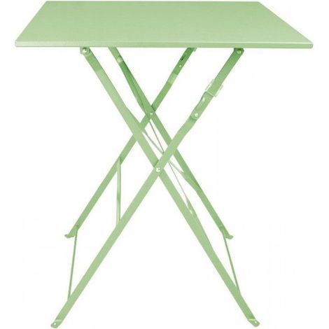 Table carrée pliante de terrasse en acier poudré (L)600 mm, verte