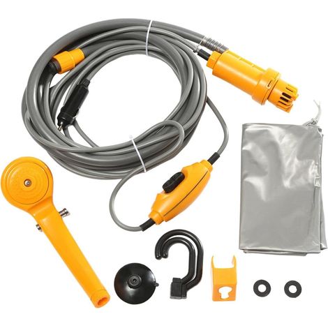 Douche portable de camping, pompe de douche électrique pour camping en plein air 12 V, douches de camping en plein air, accessoires pour RV Road Travel Garden Watering (1/5)