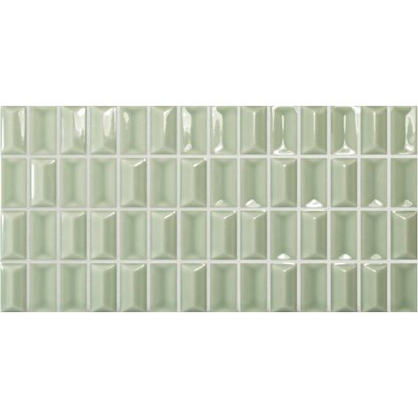 Carrelage mural faience 3D BARS Jade - Brillant Jade - Brillant - - boîte de 0.40 m2