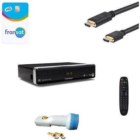 Récepteur STRONG SRT 7407 - Décodeur TNT Satellite Camping Car + Carte Fransat +Cable HDMi + LNB HD ME