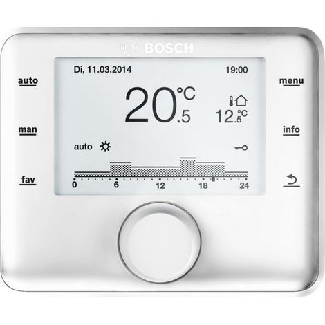 Régulateur de température extérieure Bosch CW 400 pour moteur de 4 HK et 2 circuits de chauffage d'eau (1/2)