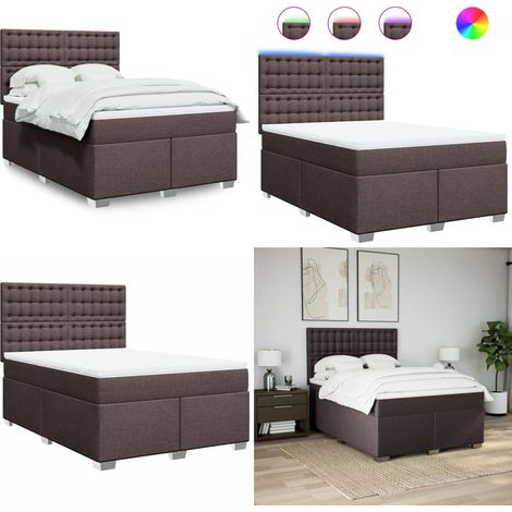 Sommier à lattes de lit avec matelas Marron foncé 160x200 cm - Sommier à lattes - Matelas ensaché (1/5)