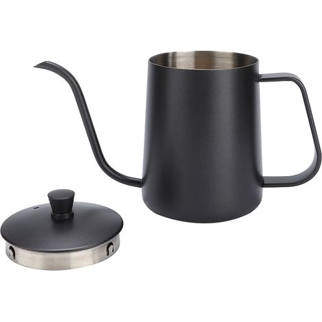 Bouilloire à col de cygne en acier inoxydable pour café filtre, bec long et étroit (600 ml) (1/5)
