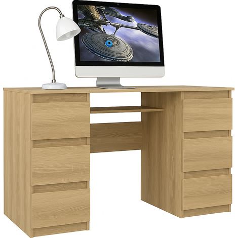 Schreibtisch Bella B2 Sonoma 127 cm 6 Schubladen Tastaturauszug (1/3)