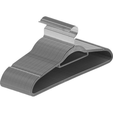 Appendiabiti - velluto 50 pz. Grigio Appendiabiti per armadio - antiscivolo con rivestimento in velluto