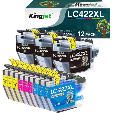 LC422XL LC422 Lot de 12 Cartouches d'encre compatibles avec Brother LC422 LC422XL LC-422XLVAL pour Cartouches Brother mfc-j5340dw, MFC-J5740DW, MFC-J6940DW, MFC-J5345DW, MFC-J6540DW