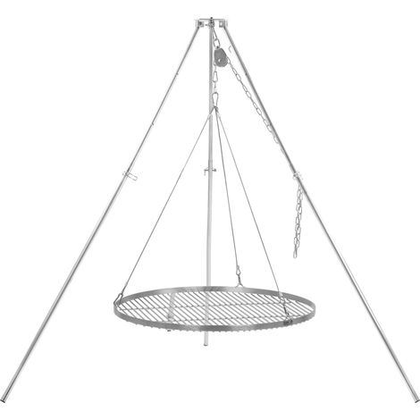 BBQ-Toro Dreibein Schwenkgrill mit Ø 70 cm Grillrost, Edelstahl, Höhenverstellbar 119-184 cm (1/5)
