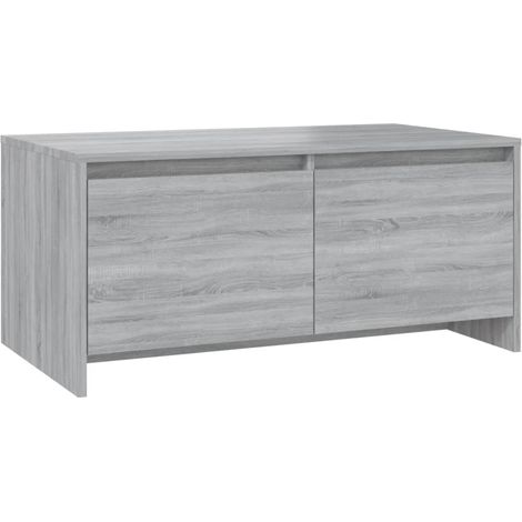 Mesa de centro con cajones 90 x 50 x 41,5 cm madera de ingeniería gris DEC040155