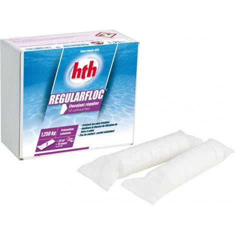 HTH – Floculant de piscine cartouches 10 unités – Améliore la finesse de filtration – Pour filtres à sable – Dosage 1 cartouche pour 25m3