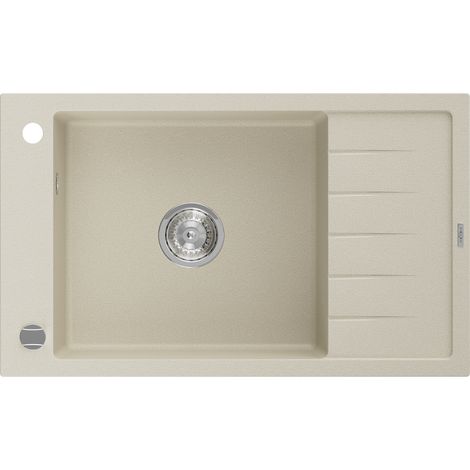 Mexen Elias évier en granit à 1 cuve avec un égouttoir court 795 x 480 mm, Beige - 6511791005-69 (1/5)