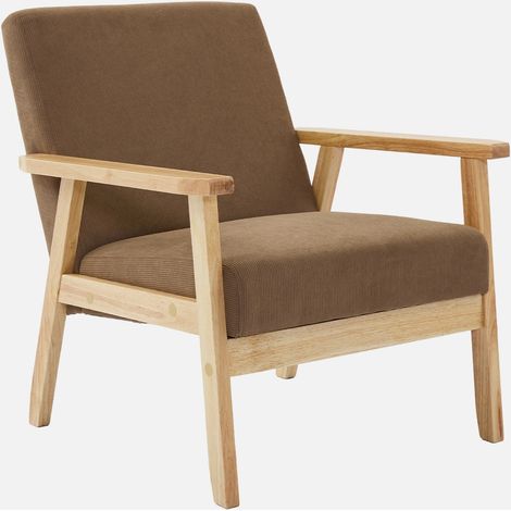 Sillón escandinavo de madera y pana