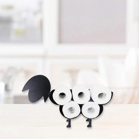Porte-rouleau de papier toilette mouton - Fixation murale ou sur pied en métal, 8 rouleaux, cadeau idéal pour femmes, hommes et enfants (1/3)