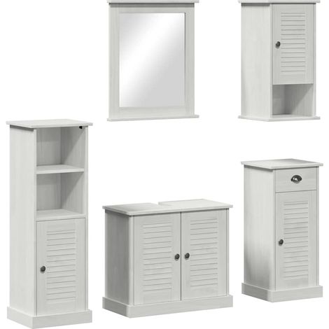 Maison Exclusive - Set di mobili per il bagno con porta VIGO 5 pcs Bianco Antico