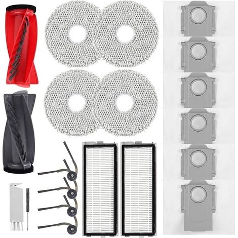 Accesorios para la aspiradora Roborock Qrevo Curv, Qrevo Edge: 2 cepillos principales, 2 filtros HEPA, 6 bolsas para el polvo, 4 paños.