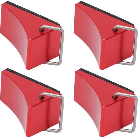 Cale de roue, 4 pièces modèle de voiture cale de roue anti-dérapant cale de roue en alliage d'aluminium antirouille avec languette de traction pour diverses voitures télécommandées(rouge) (1/5)