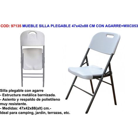 Sedia Pieghevole 47x42x88 cm con Maniglia