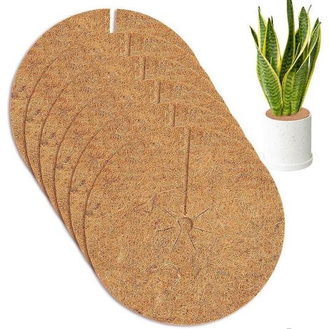 Lot de 6 tapis en fibre de coco, protection des plantes, disques de 20 cm, jardinage, protection des plantes, protection contre le gel, protection des plantes en pot (1/5)