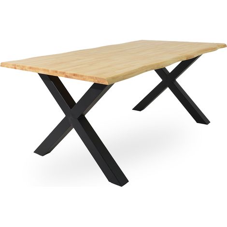Home Heavenly® Mesa de Comedor, salón, Industrial Ciudadela, Mesa de diseño Moderno y Robusto, Tablero en Listones de Madera  Medida : 180 X 100 cm (1/5)